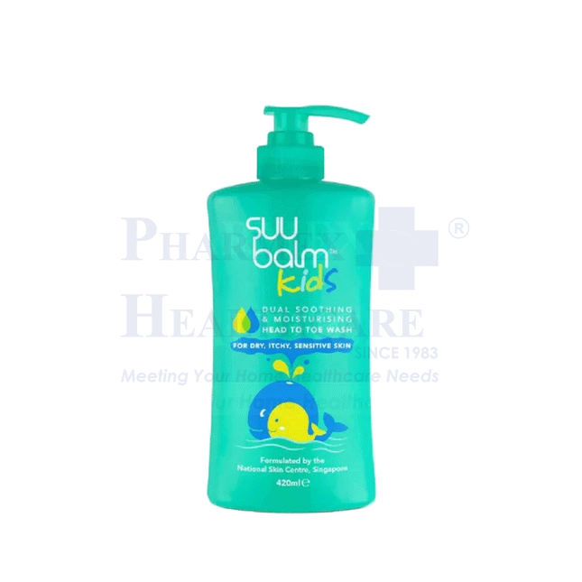 SUU BALM Kids Dual Soothing & Moisturising Head-to-Toe Body Wash (420ml)