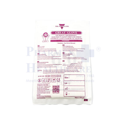 GREAT GLOVE Sterile Latex Surgical Gloves | Powdered
