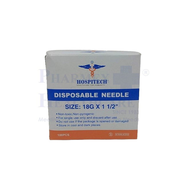 Hospitech Disposable Needle 18G x 1 1/2" 100'S