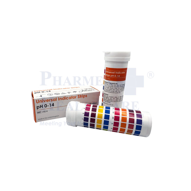 JOHNSON Universal pH Indicator Strips, PH 0 - 14, 100 Strips/Box
