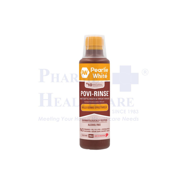 Pearlie White Povi-Rinse Antiseptic Mouth & Throat Rinse 250ml