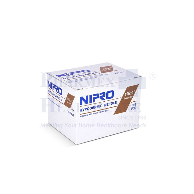NIPRO Hypodermic Needles | 19Gx1.1/2-Inch | 100 Pcs/Box