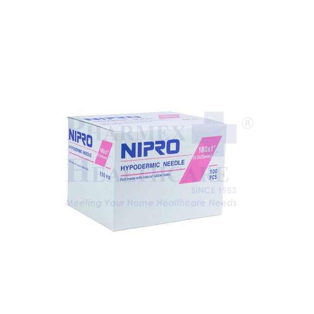 NIPRO Hypodermic Needles, 18Gx1.1/2-Inch, 100 Pcs/Box