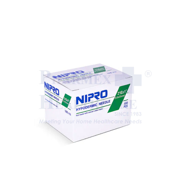 NIPRO Hypodermic Needles, 21Gx1.1/2-Inch, 100 Pcs/Box