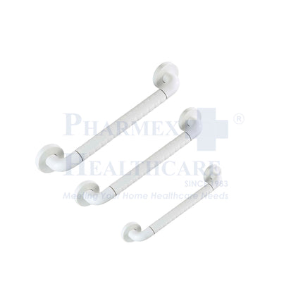 White ABS Nylon-Coated Stainless Steel Grab Bar, 12"/18"/24", 1 Unit